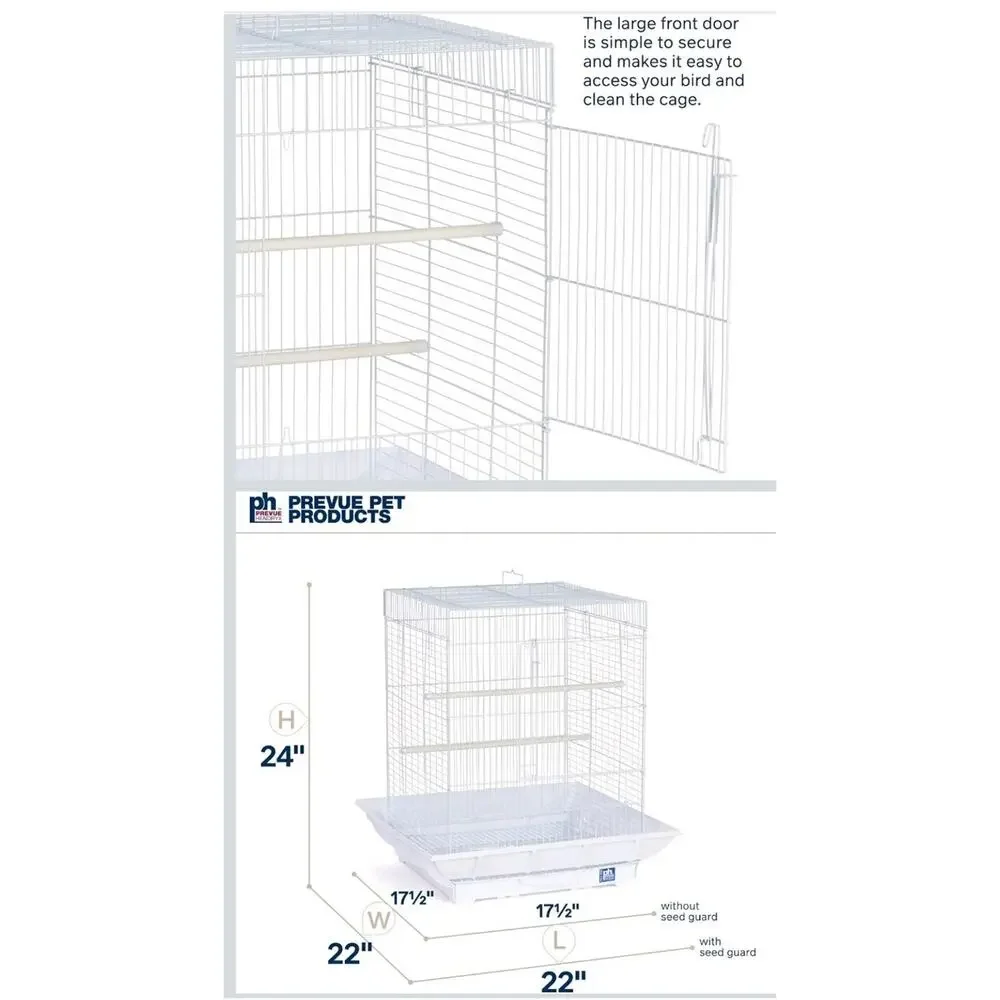 Prevue Hendryx SP850W/W Clean Life Cockatiel Cage, White,1/2